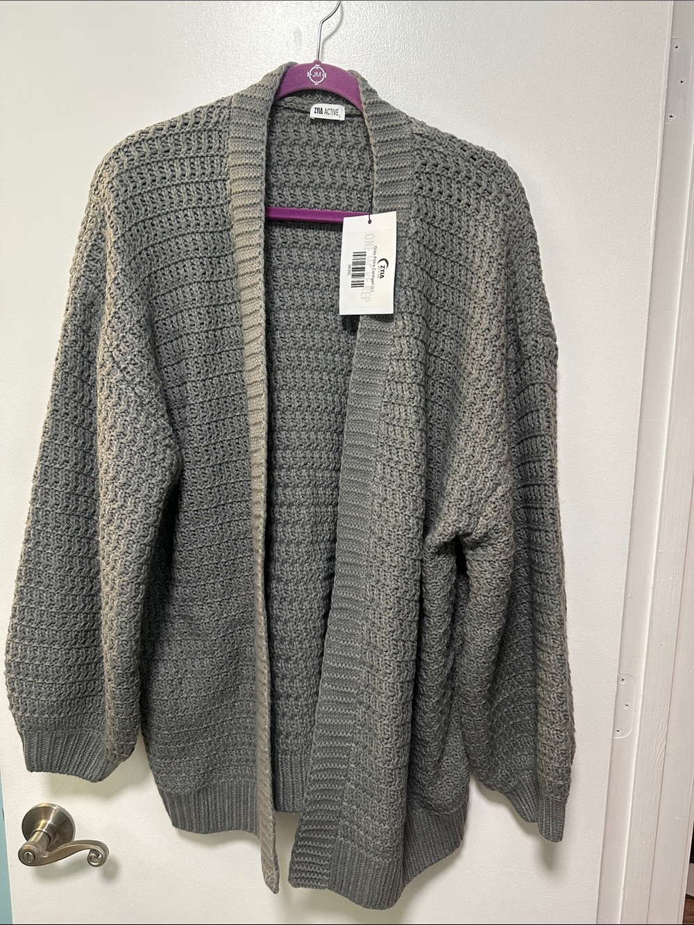 Zyia Active gray petra cardigan size L